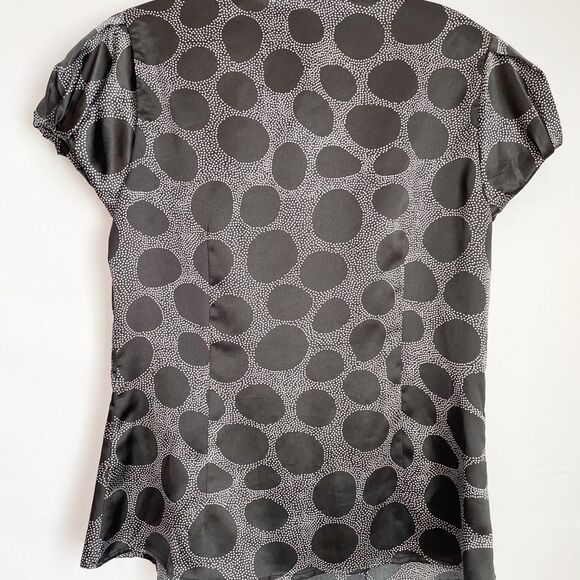 🟢Apt. 9 Woman Black Circular Print Blouse Size M - Picture 5 of 6